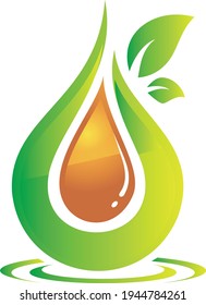 oil logo design, vector logo. gradient  illustration ,leaf logo, nature logo