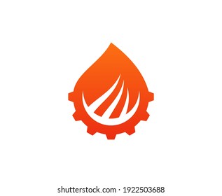Icono de vector de energía de caída de logotipo de aceite 