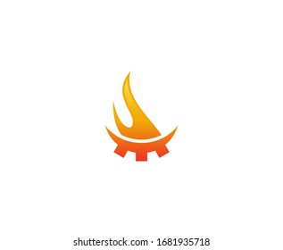Icono vectorial de la llama de incendio del logo de aceite 