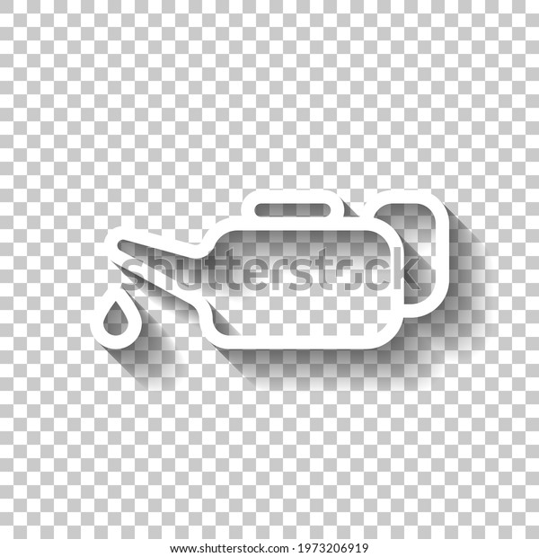 Oil\
lubricator, service instrument, simple icon. White linear icon with\
editable stroke and shadow on transparent\
background