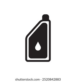 Máquina de aceite, motor de aceite, para motocicleta, automóvil, icono automotriz, ilustración de diseño de Vector de icono plano de estilo silueta. Aislado sobre fondo blanco. 