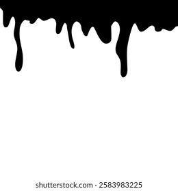 Oil melting, dripping down oil streams. Flat graphic vector illustration isolated on white background