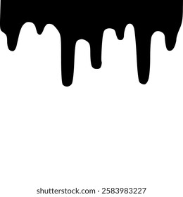 Oil melting, dripping down oil streams. Flat graphic vector illustration isolated on white background