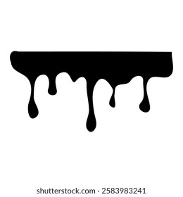 Oil melting, dripping down oil streams. Flat graphic vector illustration isolated on white background