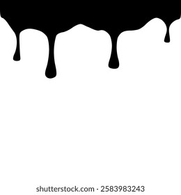 Oil melting, dripping down oil streams. Flat graphic vector illustration isolated on white background