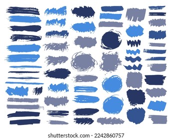 Oil messy brush stroke mega collection. Isolated inkblot streak creative shapes. Smudge splash web label backdrop batch. Daub gouache blots drawing.