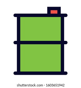 Oil Metal Barrel. Simple Vector Color Icon.
