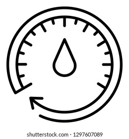 Oil meter icon. Outline oil meter vector icon for web design isolated on white background