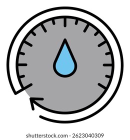 Ölmesssymbol. Umrissölzähler, Vektorsymbol, Farbe, flach, einzeln