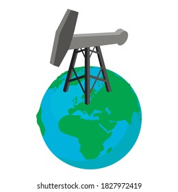 Oil mining icon. Isometric illustration of oil mining vector icon for web