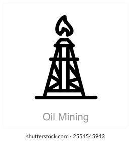Oil Mining and industry icon concept