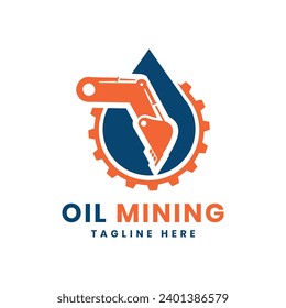 Diseño del logotipo de minería de aceite Concepto moderno minimo para la industria del petróleo y del combustible