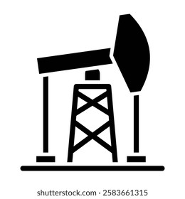 Oil Mining Vector Glyph Icon Vector Design