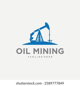 oil mining vector logo. logo design concept