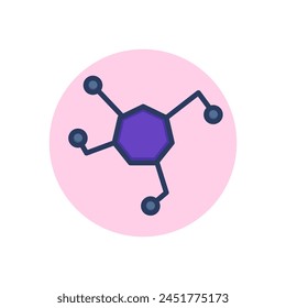 Oil molecule line icon. Octane value, deposit, crude outline sign. Oil and gas industry concept. Vector illustration symbol element for web design and apps