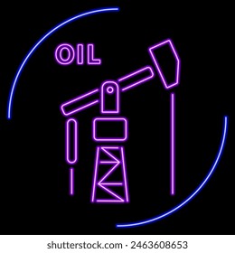 oil neon sign, modern glowing banner design, colorful modern design trend on black background. Vector illustration.