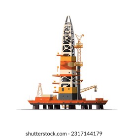 Oil ocean rig vector isolated on white