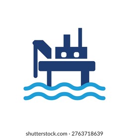 Oil Offshore Platform Colloquially rig colored icon vector design good for web or mobile app