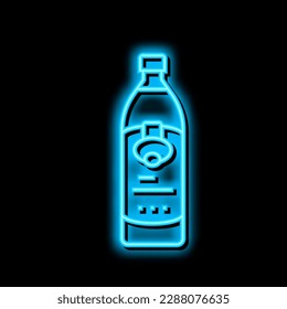 oil olive bottle neon light sign vector. oil olive bottle illustration