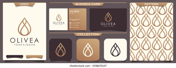 oil olive logo design. Water drop vector