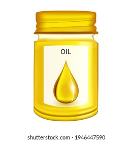 Aceite en botellas de envasado aislado en fondo blanco como concepto industrial y de producto. ilustración vectorial.