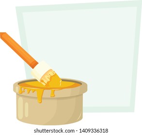 oil paint in a can and brush vector illustration