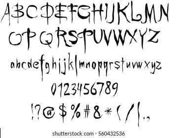 Oil Paint Font - Vector - - Nightmare
