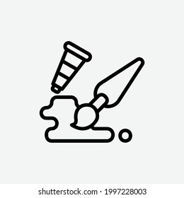  oil paint icon, isolated education outline icon in light grey background, perfect for website, blog,  logo, graphic design, social media, UI, mobile app, EPS 10 vector illustration