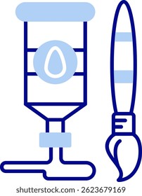 Línea de pintura al óleo Icono de Vector Diseño