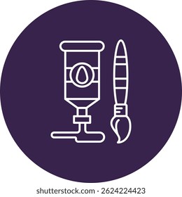 Línea de pintura al óleo Icono de Vector Diseño