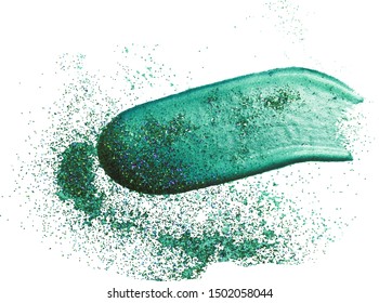 Oil Paint smudge isolated on white background. Cosmetic swatch sample. Acrylic brushstroke. Grunge element for web and paper design