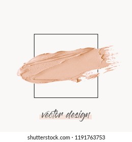 Oil Paint stroke over frame on isolated background vector 