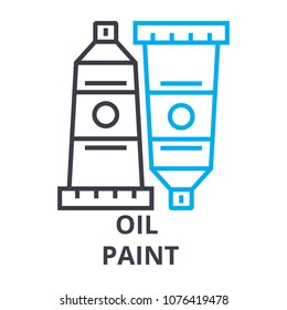 oil paint thin line icon, sign, symbol, illustation, linear concept, vector 
