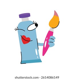 Oil paint tube Vector Sticker. Eps 10 File 