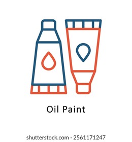 Oil Paint  Vector Two Color Icon. Eps file 10