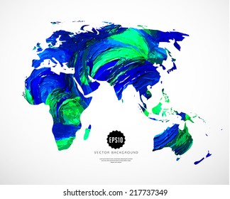 Oil painted background. Vector illustration. Map design