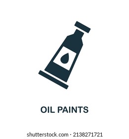 Oil Paints icon. Monochrome simple Oil Paints icon for templates, web design and infographics