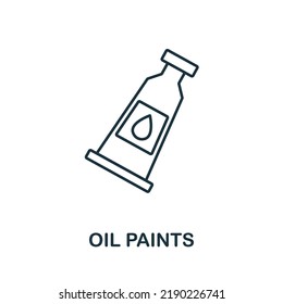 Oil Paints line icon. Monochrome simple Oil Paints outline icon for templates, web design and infographics