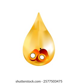 Oil palm fruits with drops, Dripping of palm oil