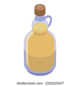 Oil palm glass bottle icon isometric vector. Seed crude. Cooking food