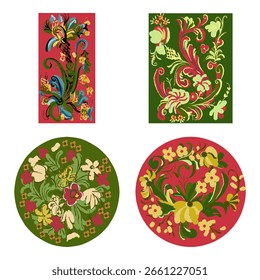 oil paste style ornament set