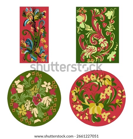 oil paste style ornament set