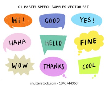 Burbujas de discurso lindo en los tonos pastel del petróleo