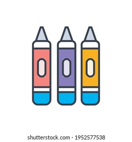 Oil pastel vector Filled outline icon style illustration. EPS 10 file