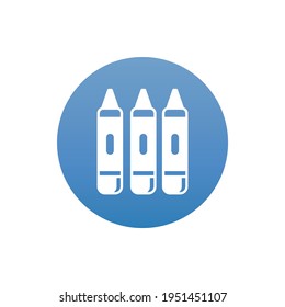 Oil pastel Vector Round Icon. Art and Culture Symbol EPS 10 File.