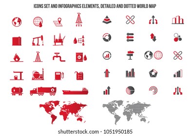 Oil and petrol icon set