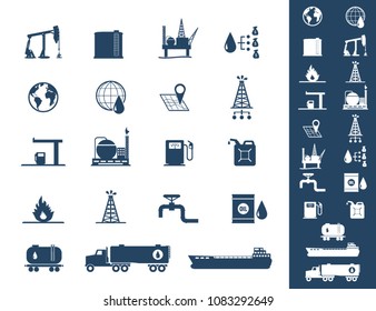 Oil and petrol icon set