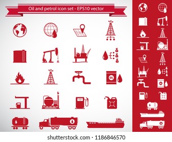 Oil and petrol icon set