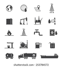 Oil and petrol icon set