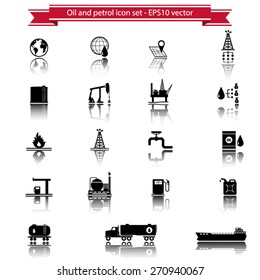 Oil and petrol icon set